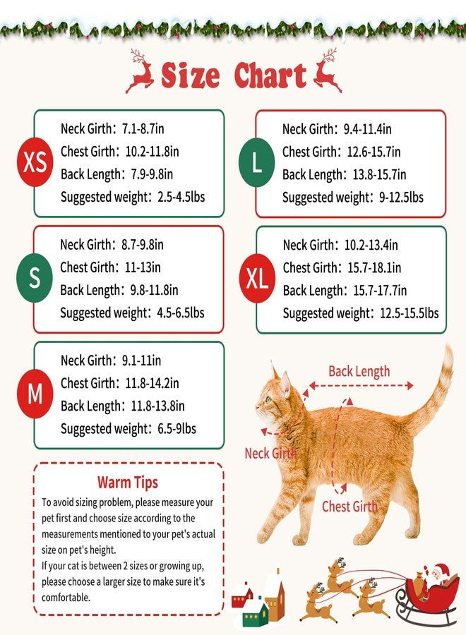 BWOGUE 2 Packs Cat Christmas Sweater Dog Sweaters Pet Cat Winter Knitwear Warm Clothes Christmas Tree with Ball Pet Sweaters for Kittys and Small Dogs - Image 2